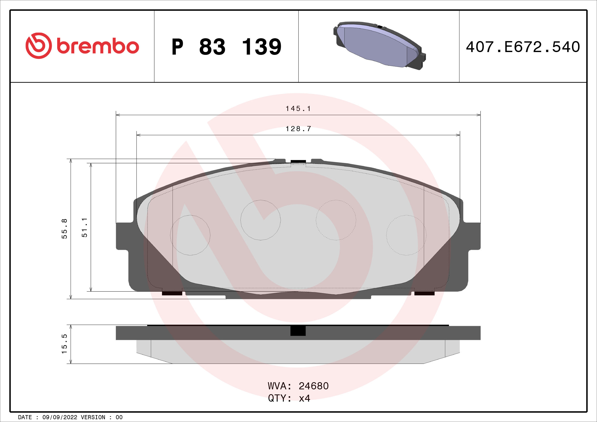 Brembo Remblokset P 83 139