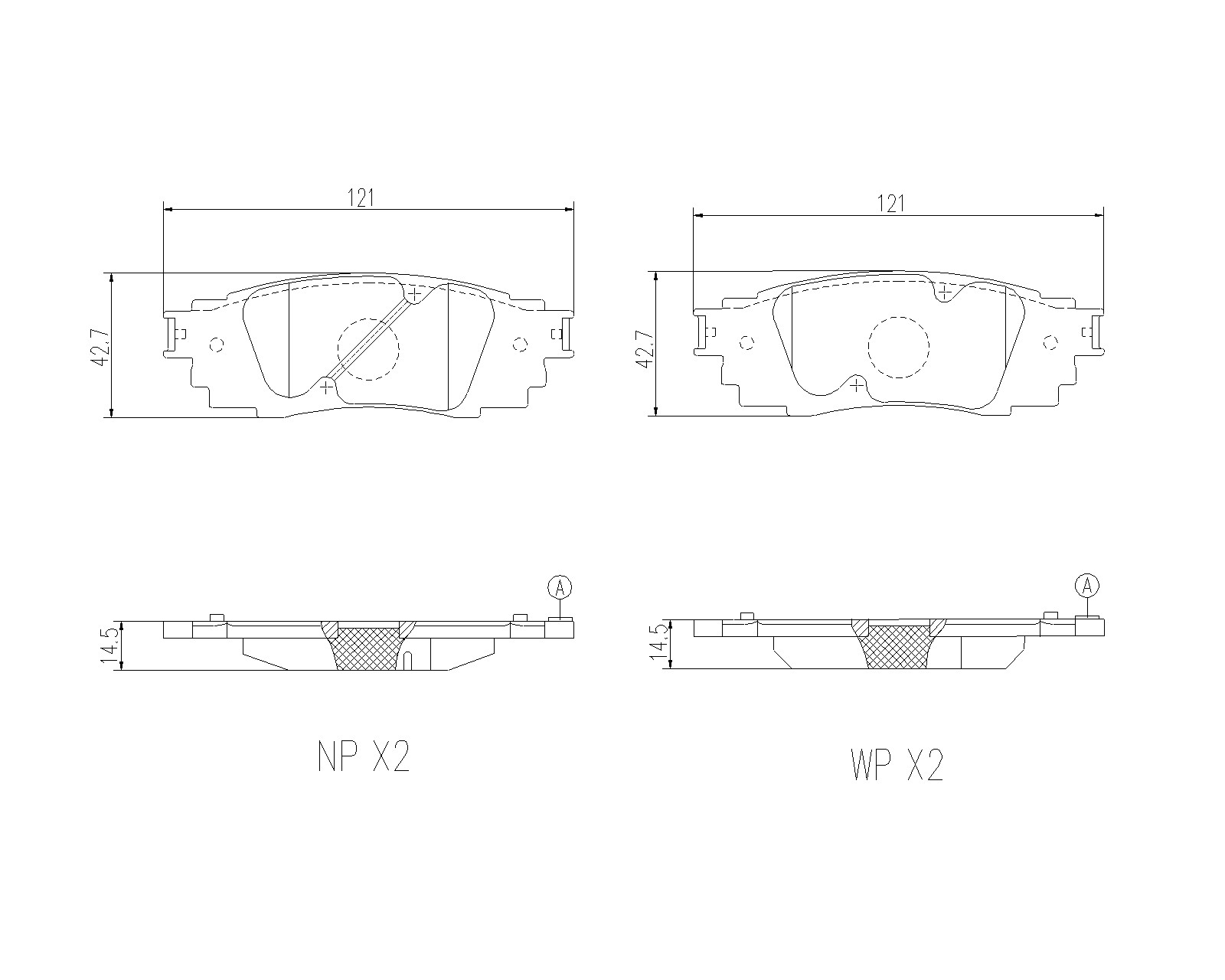 Remblokkenset, schijfrem Brembo P 83 201