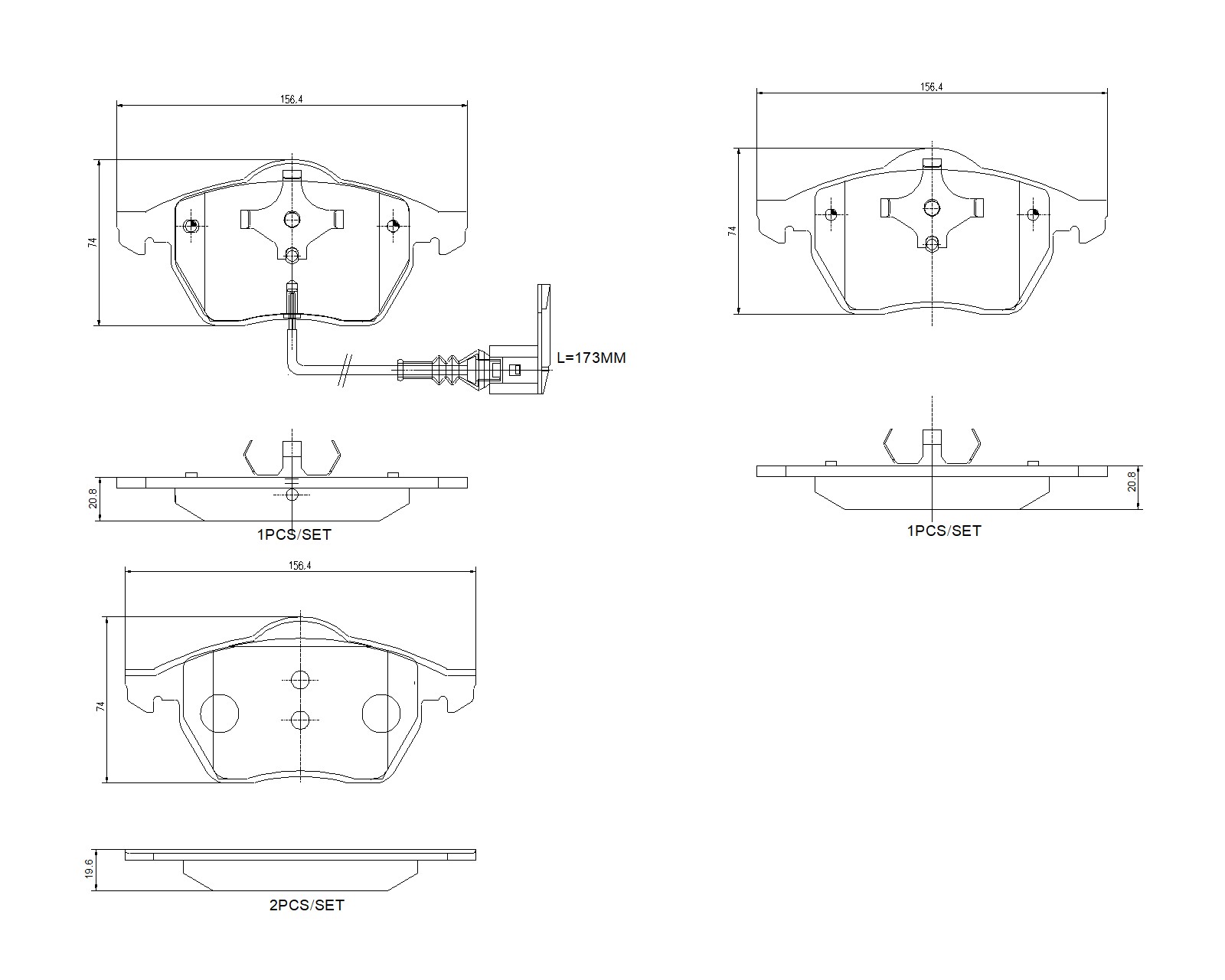 Remblokkenset, schijfrem Brembo P 85 045X