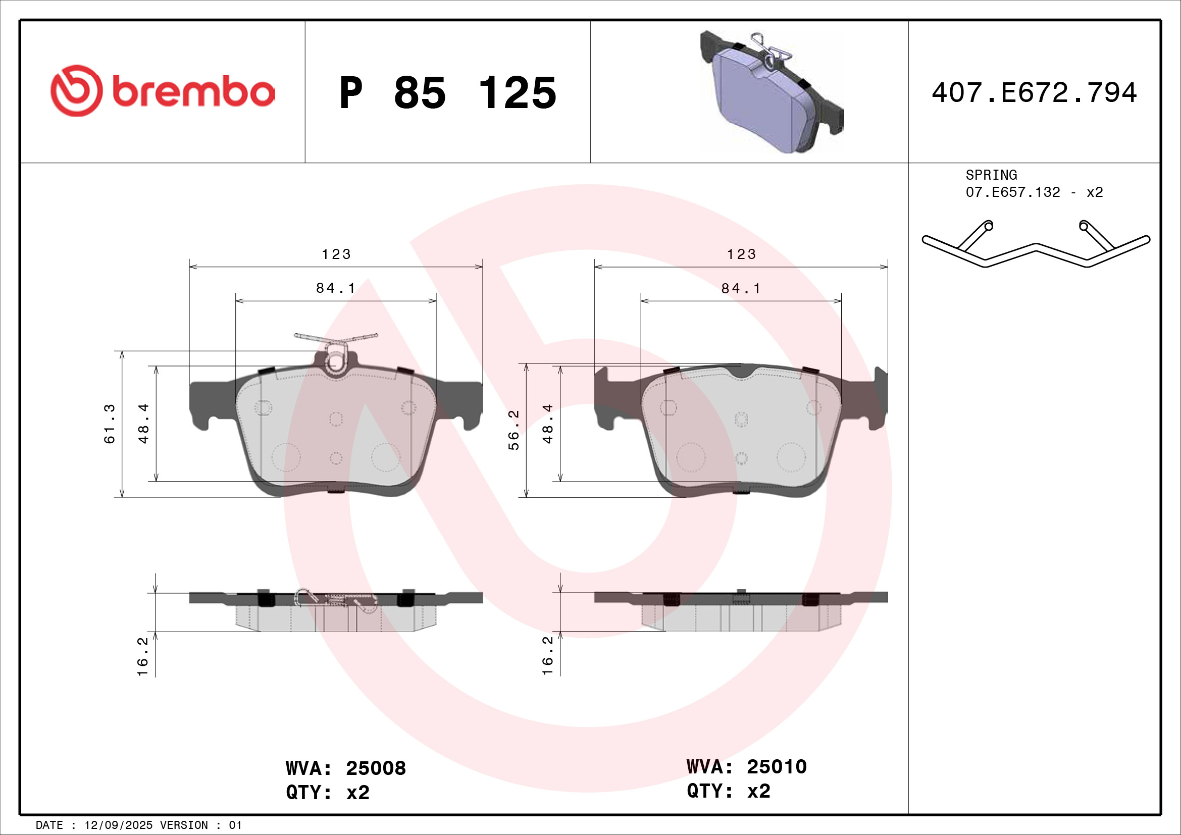 Brembo Remblokset P 85 125