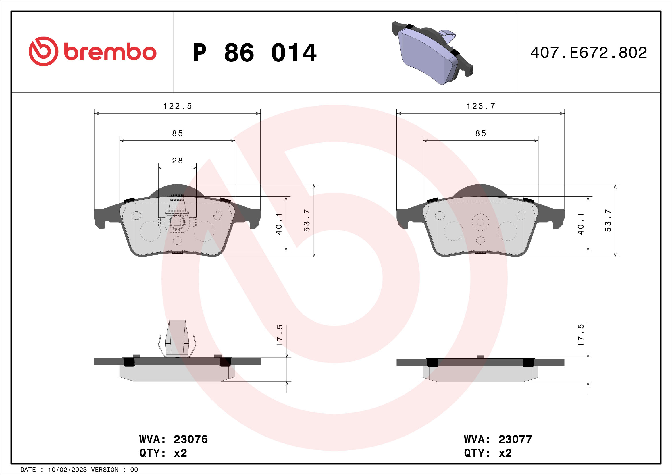 Remblokset Brembo P 86 014