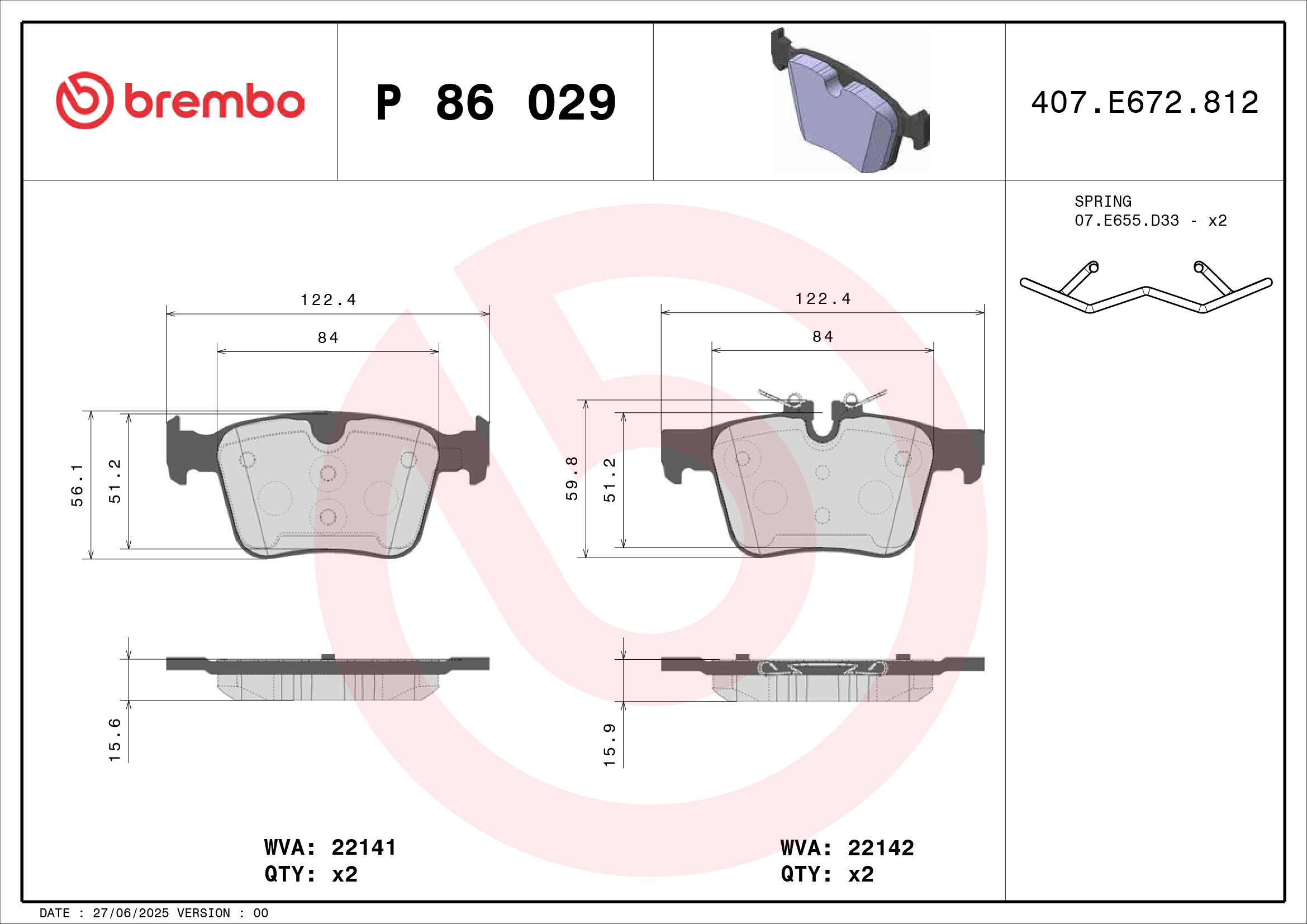 Brembo Remblokset P 86 029