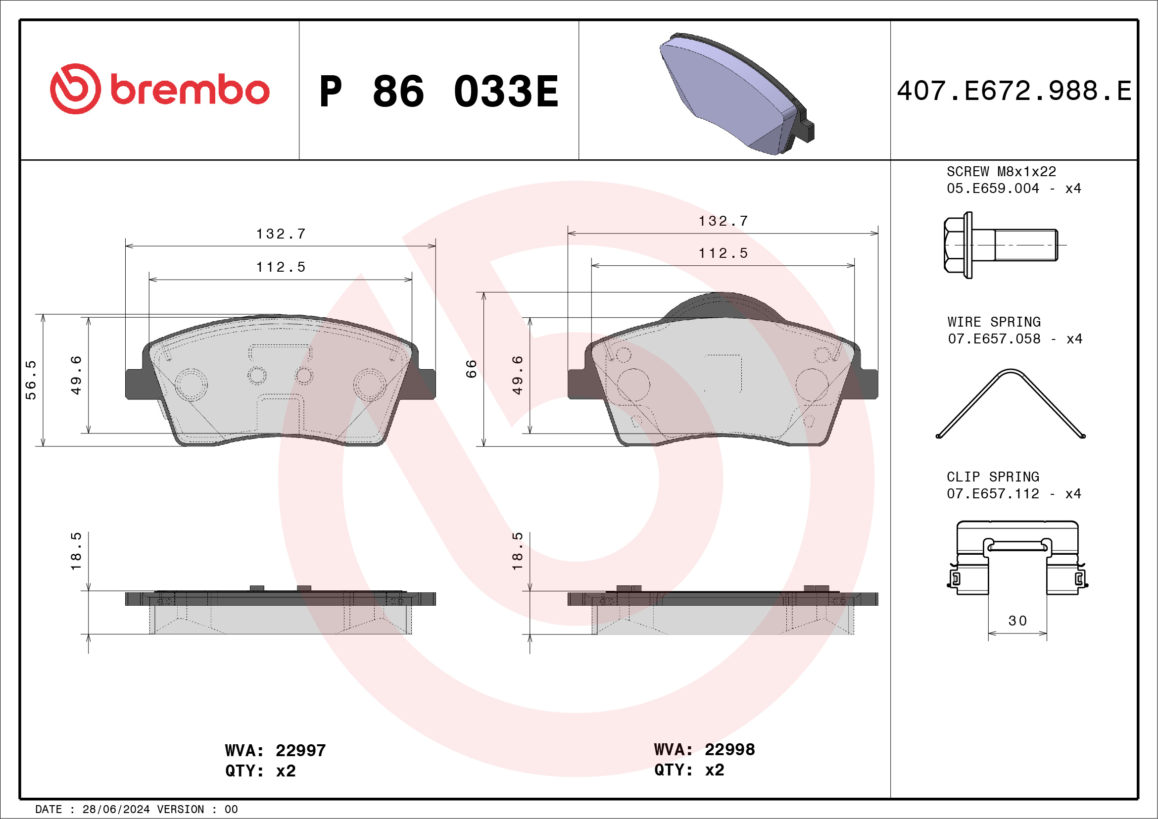 Brembo Remblokset P 86 033E