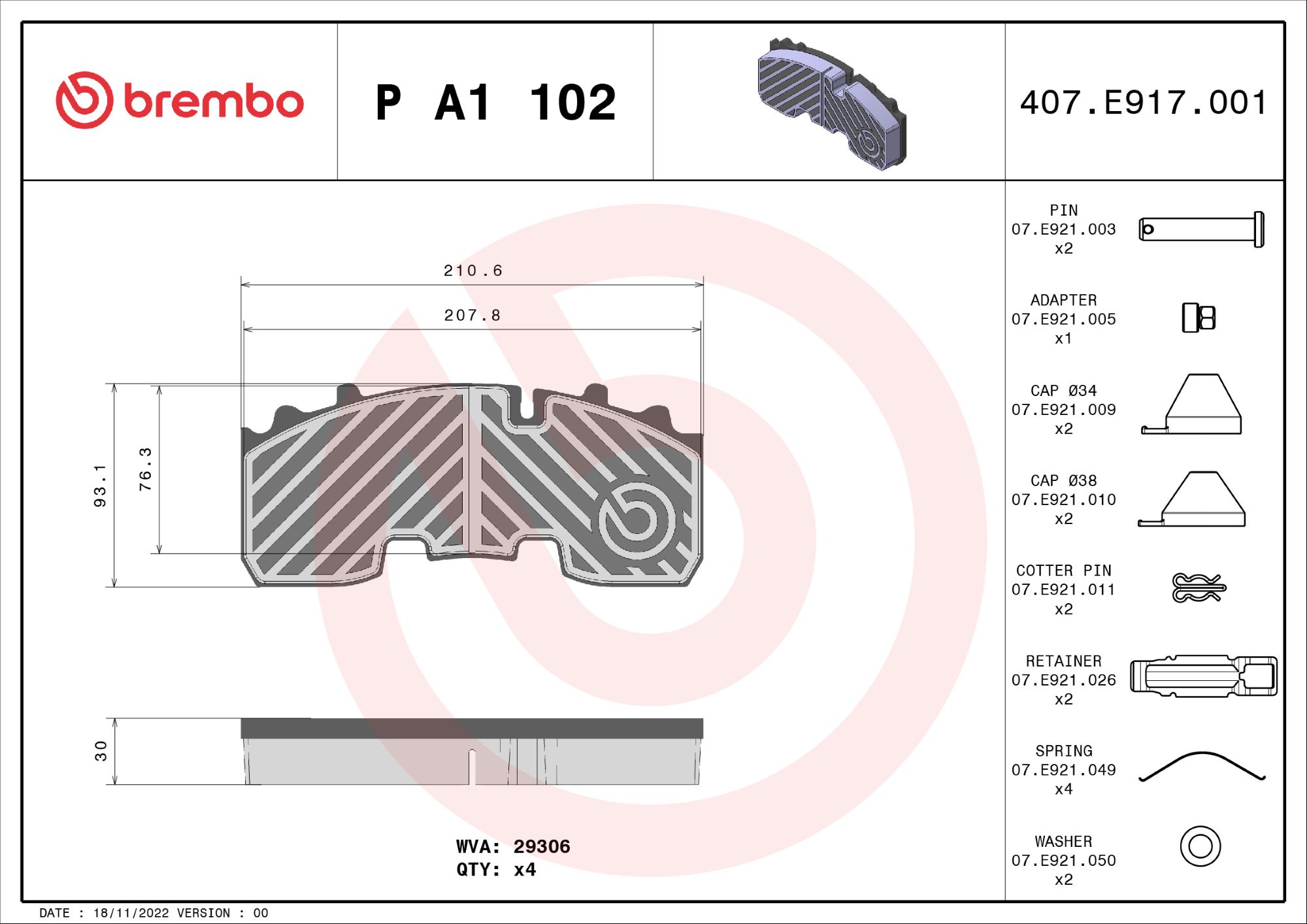 Remblokset Brembo P A1 102