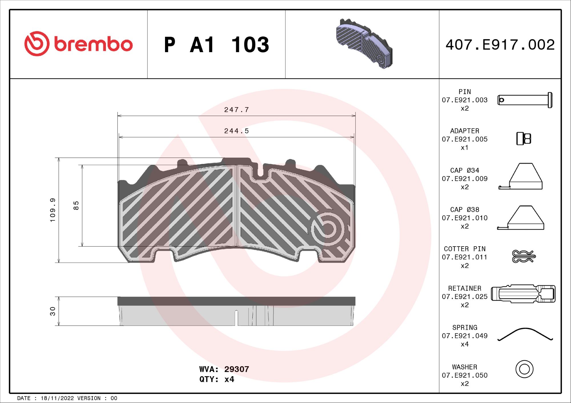 Remblokset Brembo P A1 103