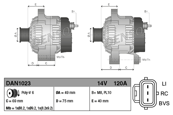 Denso Alternator/Dynamo DAN1023