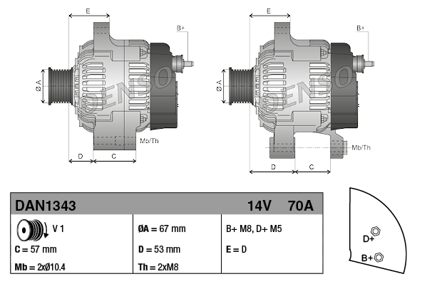 Denso Alternator/Dynamo DAN1343