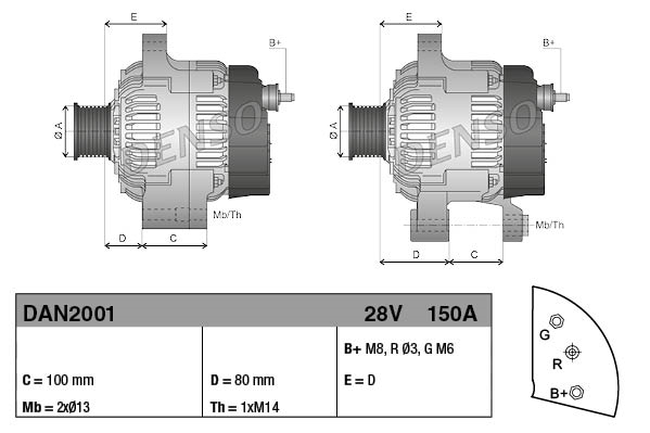 Denso Alternator/Dynamo DAN2001