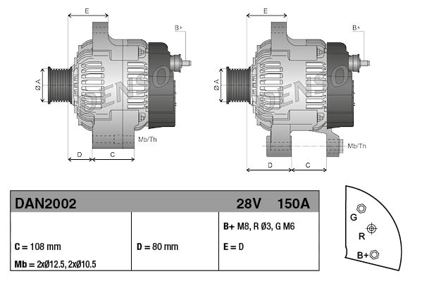 Denso Alternator/Dynamo DAN2002