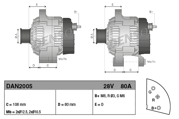 Denso Alternator/Dynamo DAN2005