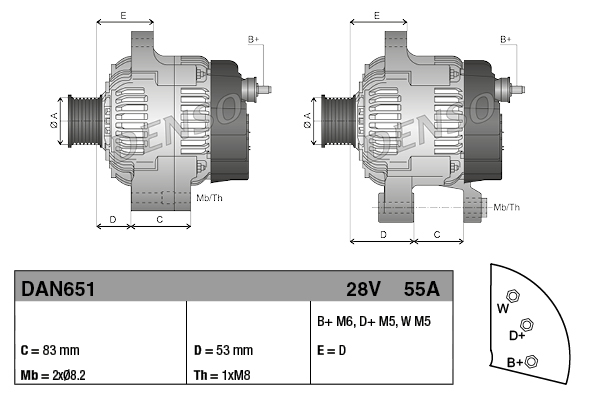 Denso Alternator/Dynamo DAN651