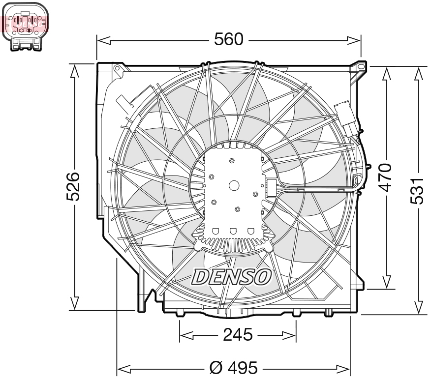 Ventilatorwiel-motorkoeling Denso DER05008