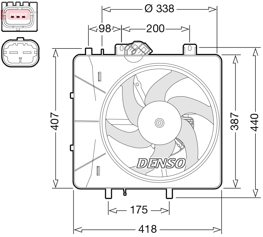 Ventilatorwiel-motorkoeling Denso DER07010