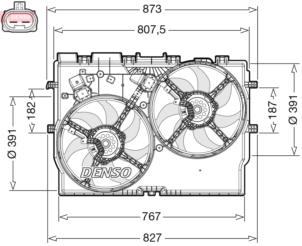 Ventilatorwiel-motorkoeling Denso DER09311