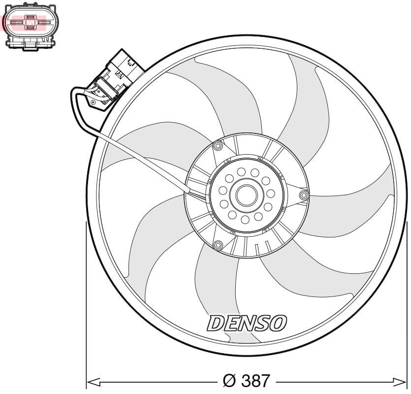 Ventilatorwiel-motorkoeling Denso DER20017