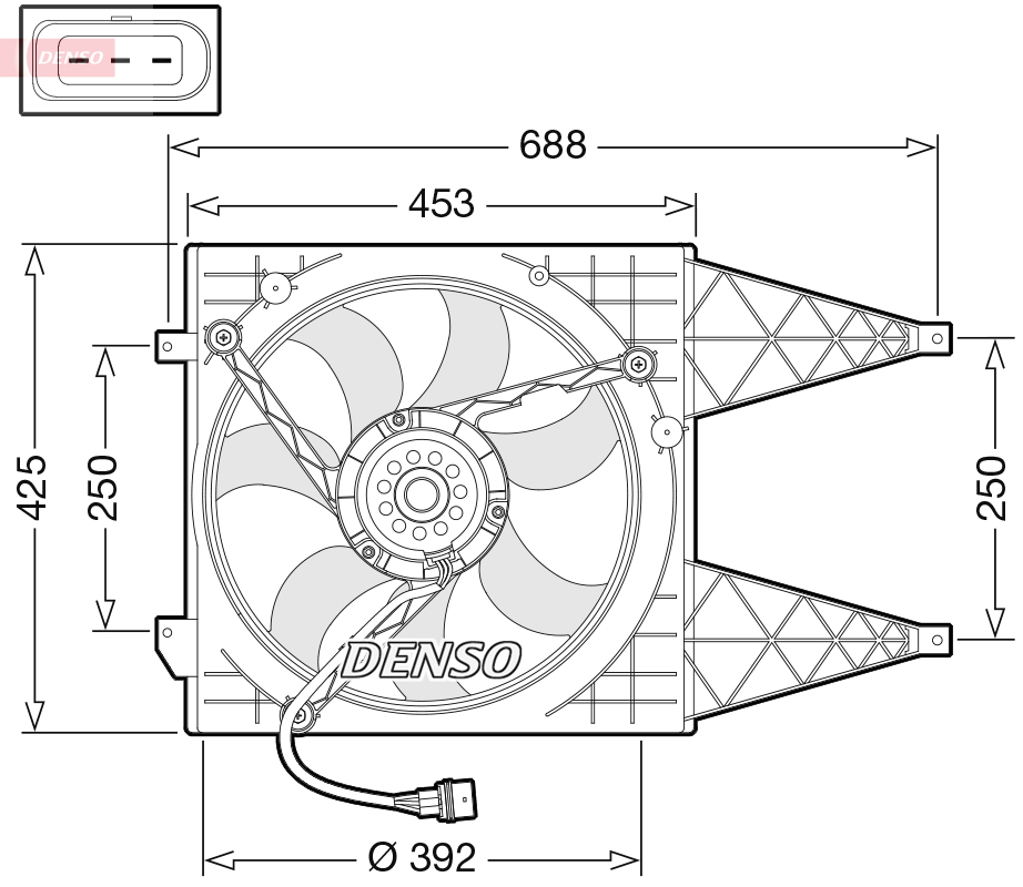 Ventilatorwiel-motorkoeling Denso DER32015