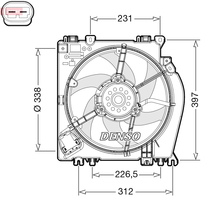 Ventilatorwiel-motorkoeling Denso DER46002