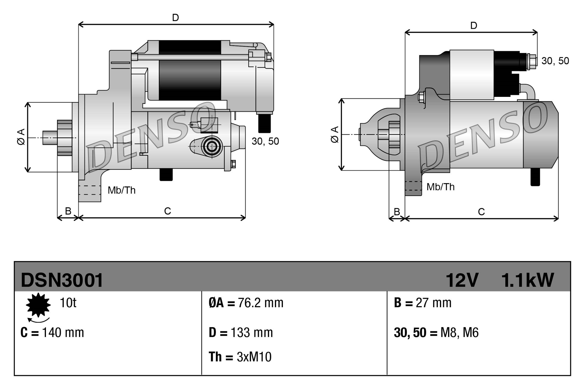 Denso Starter DSN3001