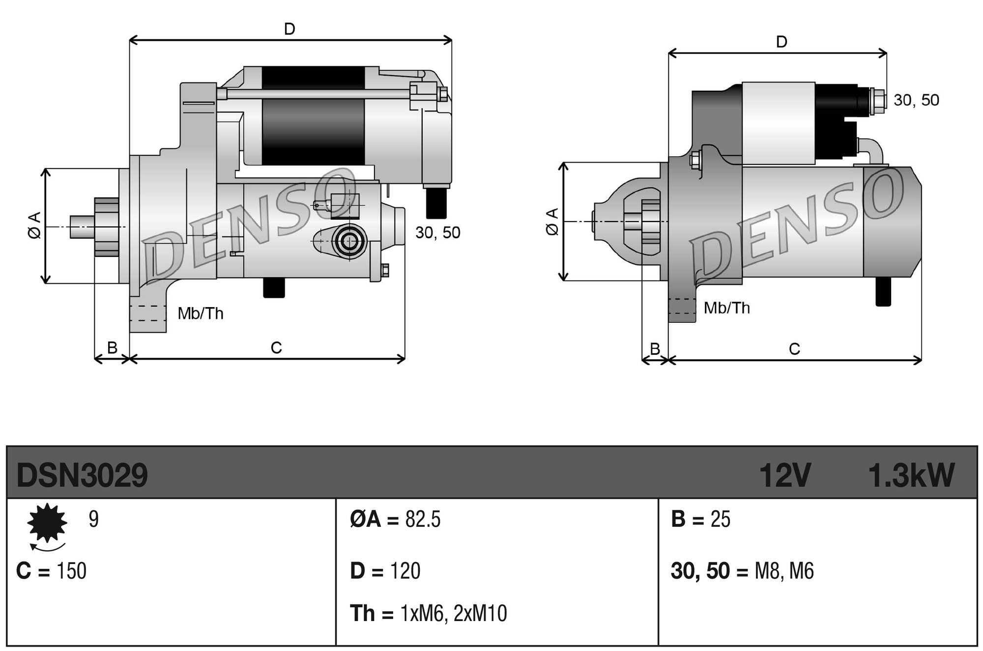Denso Startmotor / Starter DSN3029