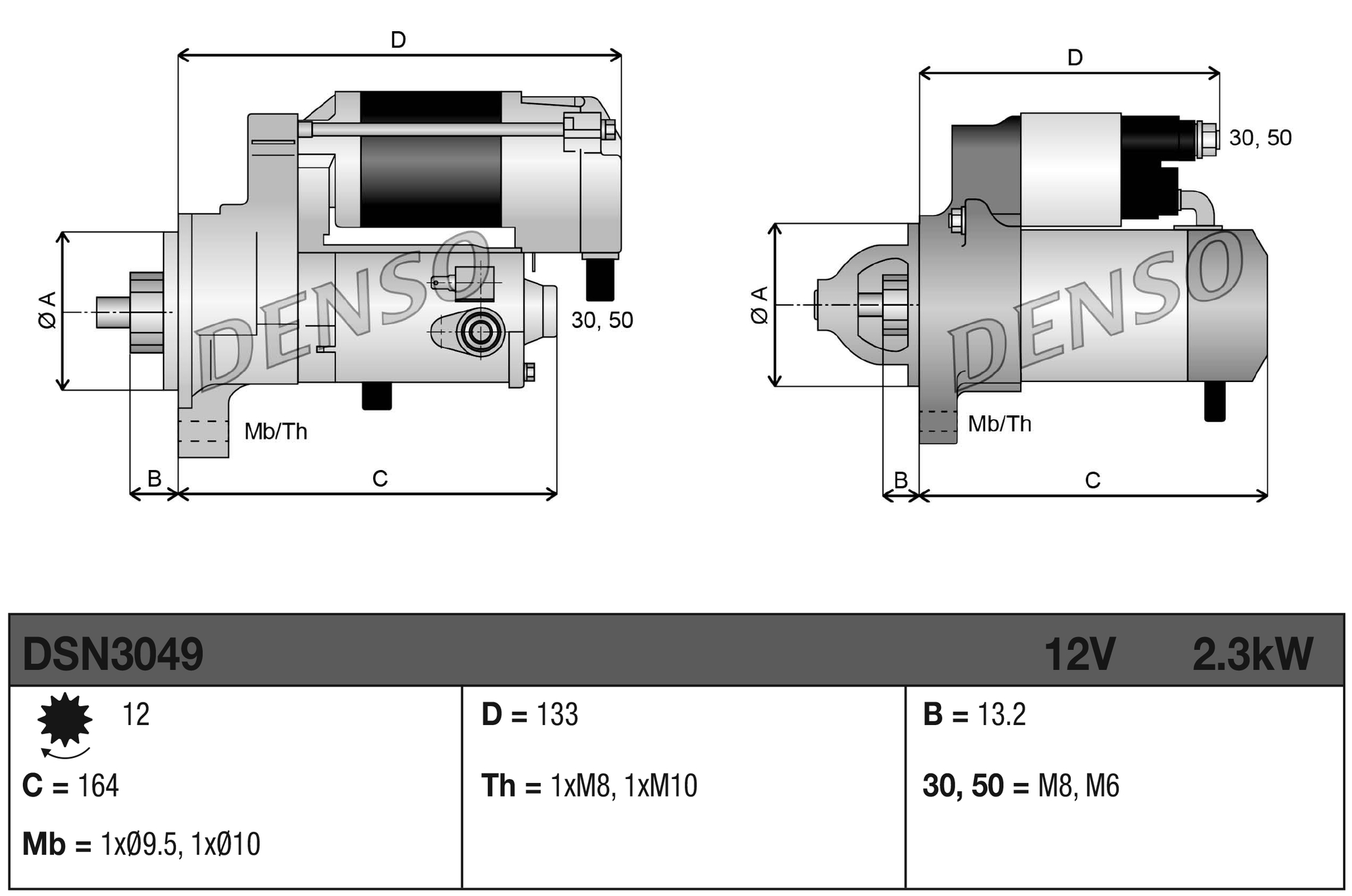 Denso Startmotor / Starter DSN3049