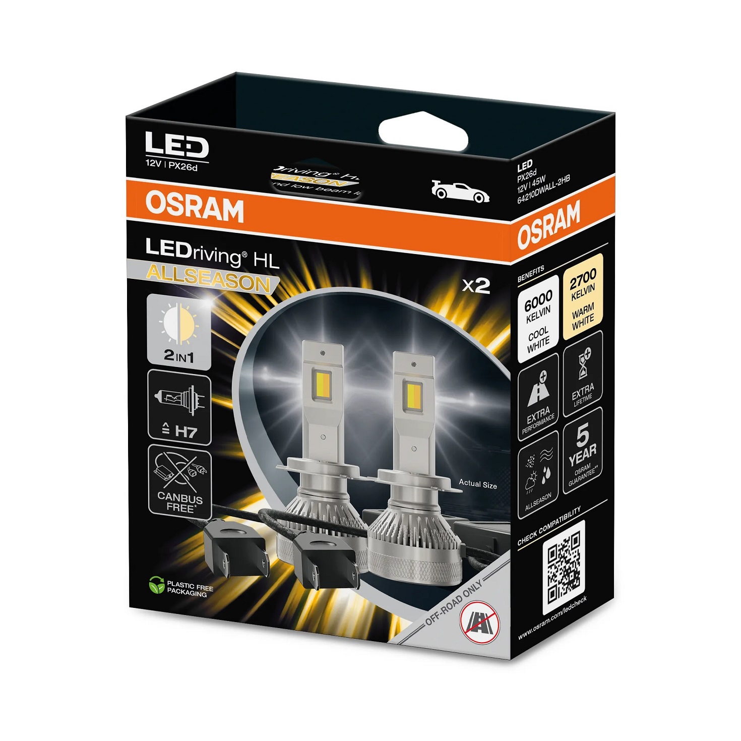 Osram Gloeilamp, koplamp 64210DWALL-2HB
