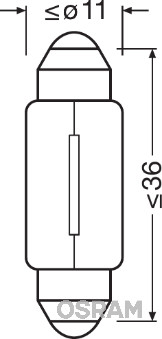 Gloeilamp, motorruimteverlichting Osram 6461