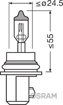 Gloeilamp, bochtenlicht Osram 9007