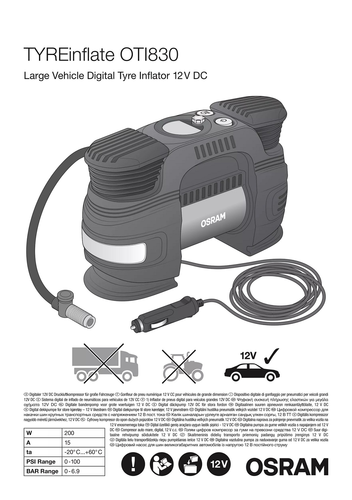 Osram Bandenspanningsmeter/-pomp OTI2130