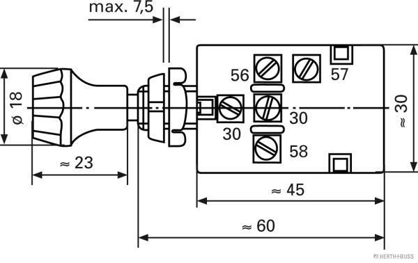 Herth+Buss Elparts Schakelaar, hoofdlicht 70526012