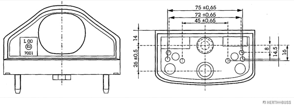 Herth+Buss Elparts Kentekenverlichting 84750048