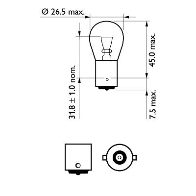 Philips Gloeilamp, parkeer- / begrenzingslicht 12498VPB2