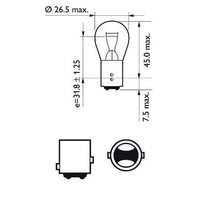 Philips Gloeilamp, parkeer- / begrenzingslicht 12499B2