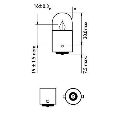 Philips Gloeilamp, parkeer- / begrenzingslicht 12821B2