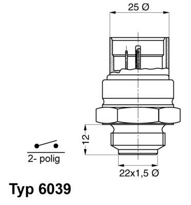 Wahler Temperatuurschakelaar 6039.95D