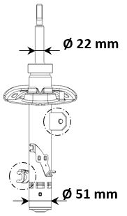 Schokdemper KYB 3338060