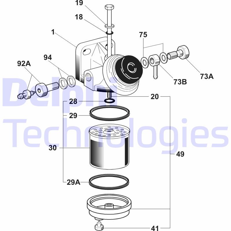 Brandstoffilter Delphi Diesel 6260B663B