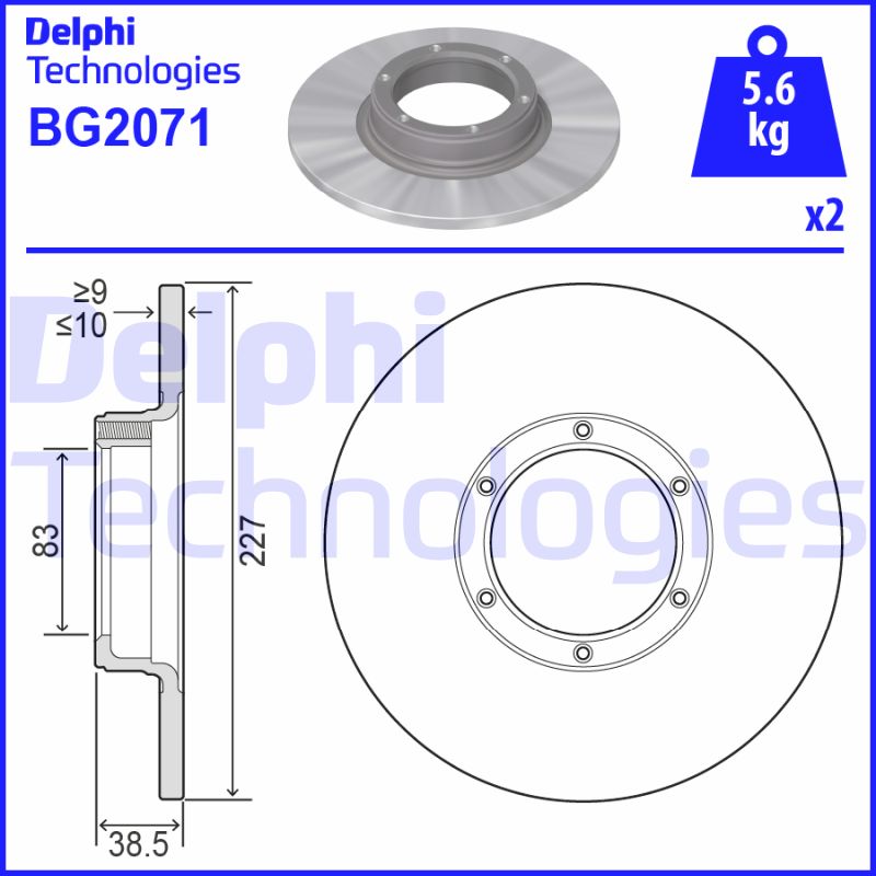 Remschijven Delphi Diesel BG2071