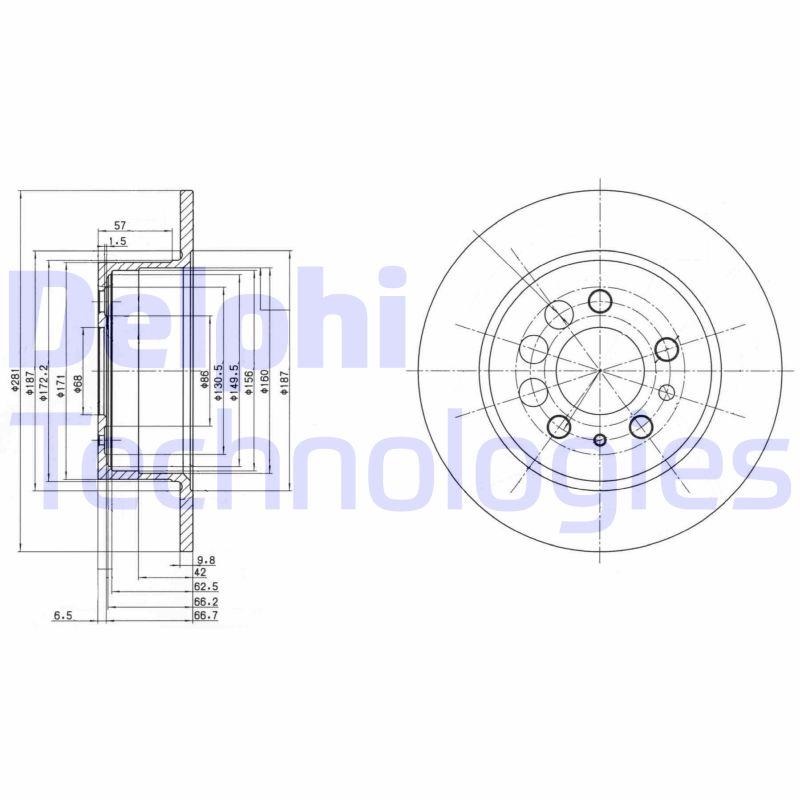 Remschijven Delphi Diesel BG2103