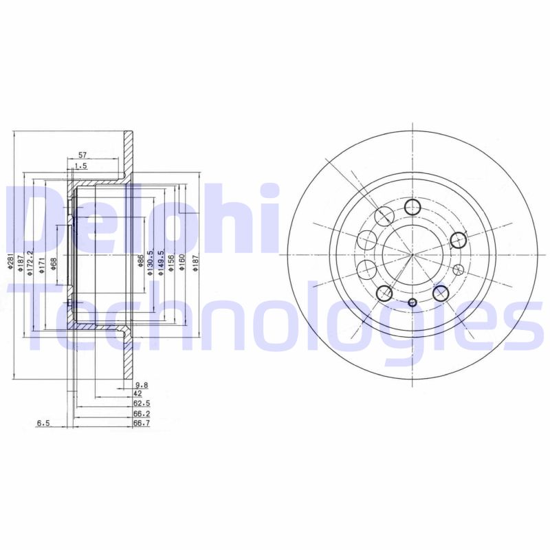 Remschijven Delphi Diesel BG2103C