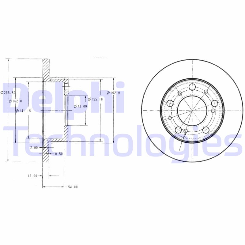 Remschijven Delphi Diesel BG2253