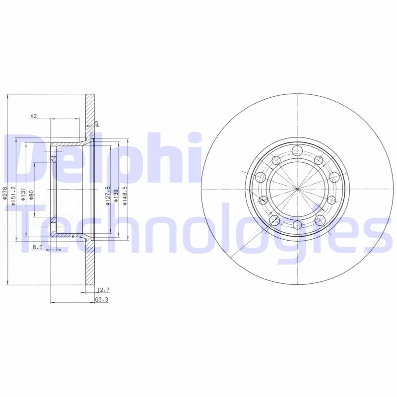 Remschijven Delphi Diesel BG2259