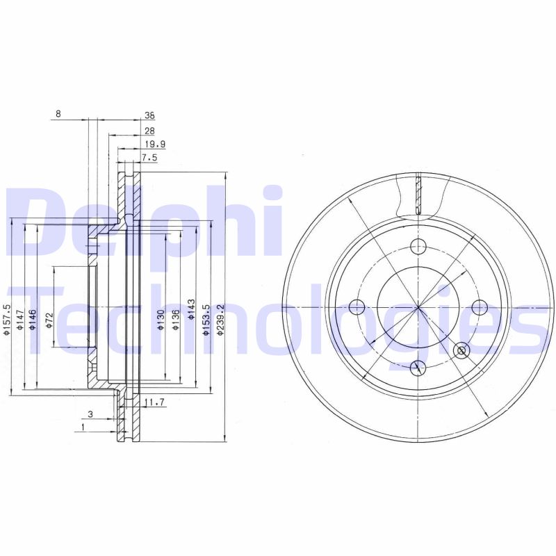 Remschijven Delphi Diesel BG2273