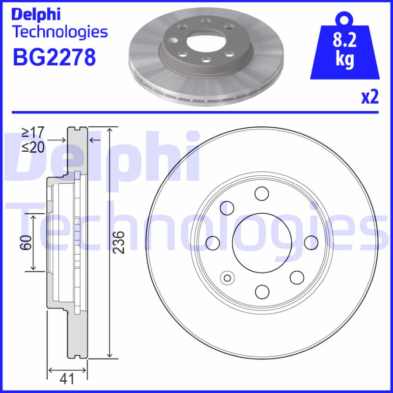 Remschijven Delphi Diesel BG2278