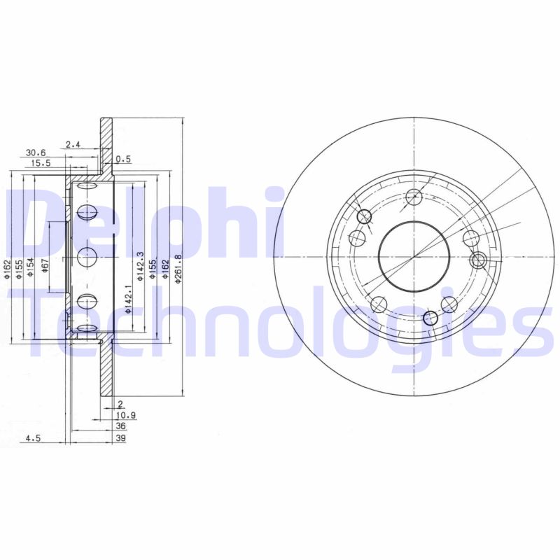 Remschijven Delphi Diesel BG2288