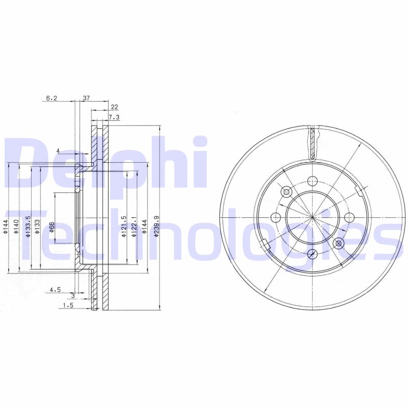 Remschijven Delphi Diesel BG2290