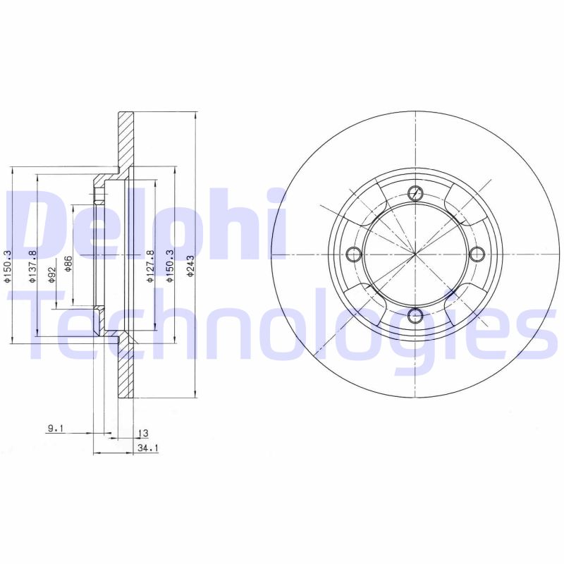 Remschijven Delphi Diesel BG2324