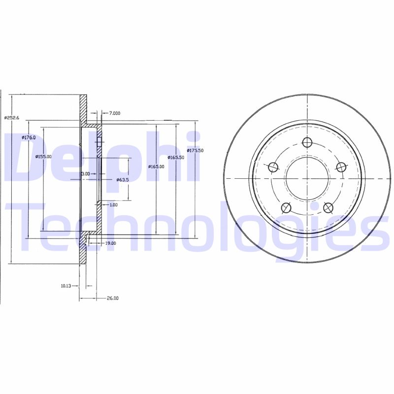 Remschijven Delphi Diesel BG2332