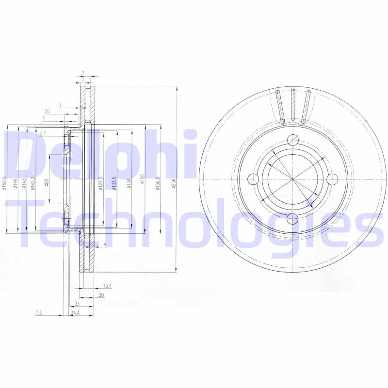 Remschijven Delphi Diesel BG2333