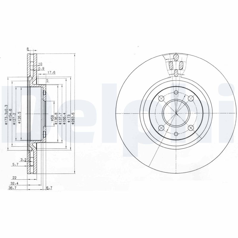 Remschijven Delphi Diesel BG2407