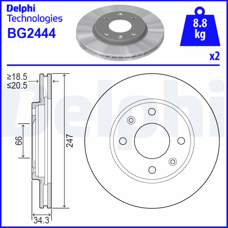 Remschijven Delphi Diesel BG2444